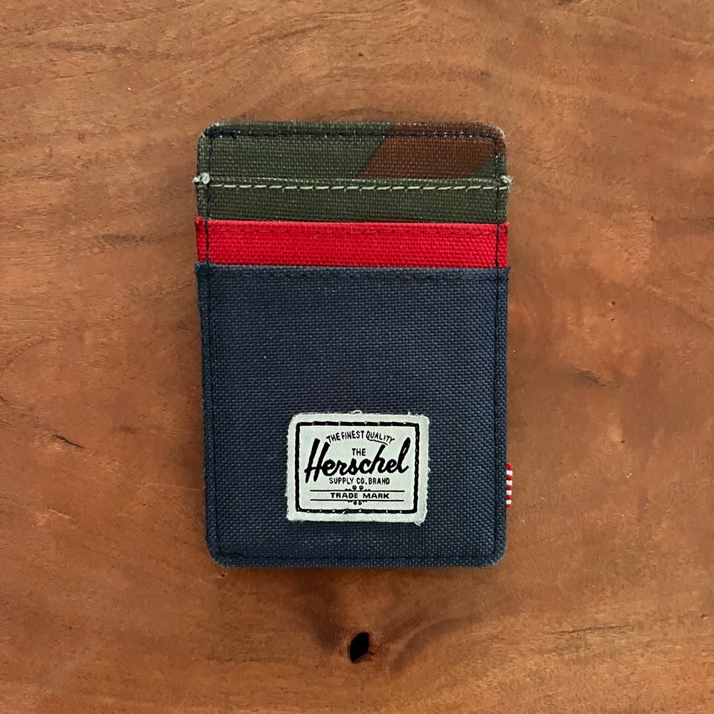 Herschel Supply Company Blue and Red Card Holder